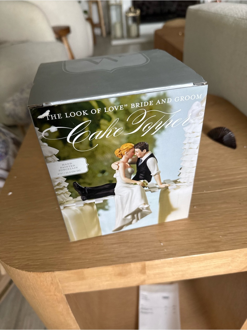 "The Look of Love" Bride and Groom Cake Topper - White, Black, Blonde